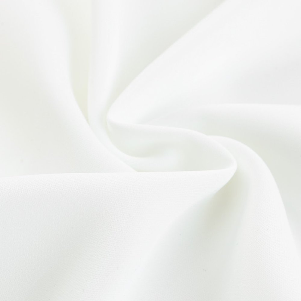 White Crew Neck Gathered Stretch Cuff Shirt - Picture 8 of 9